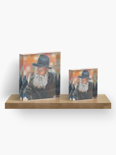 Menachem Mendel Schneerson-Color Lubavitcher Rebbe Acrylic Block