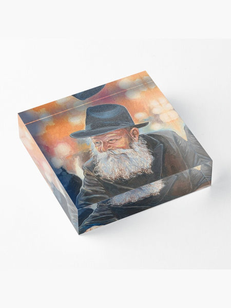 Menachem Mendel Schneerson-Color Lubavitcher Rebbe Acrylic Block