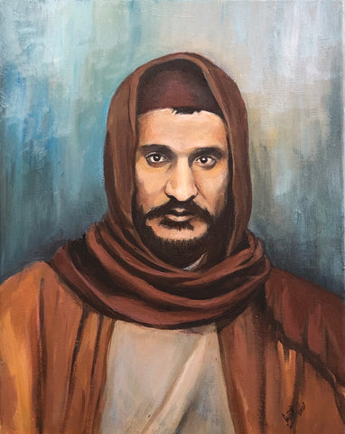 Young Baba Sali- Rabbi Israel Abuhatzeira (Baba Sali), Original Painting