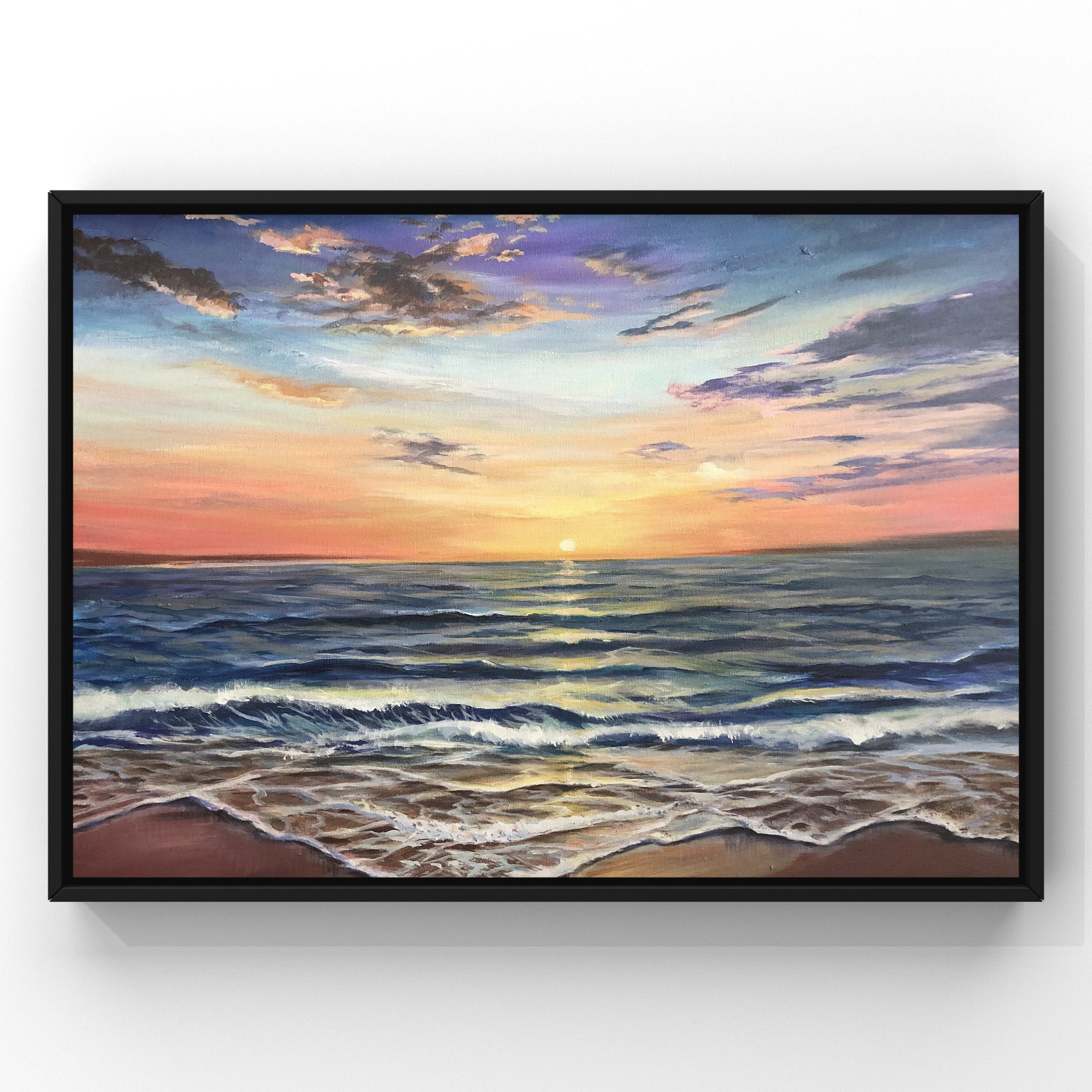 ORANGE SUNSET - Original painting – Sarit Dekundy Art Gallery