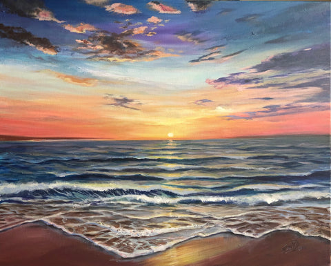 ORANGE SUNSET - Original painting